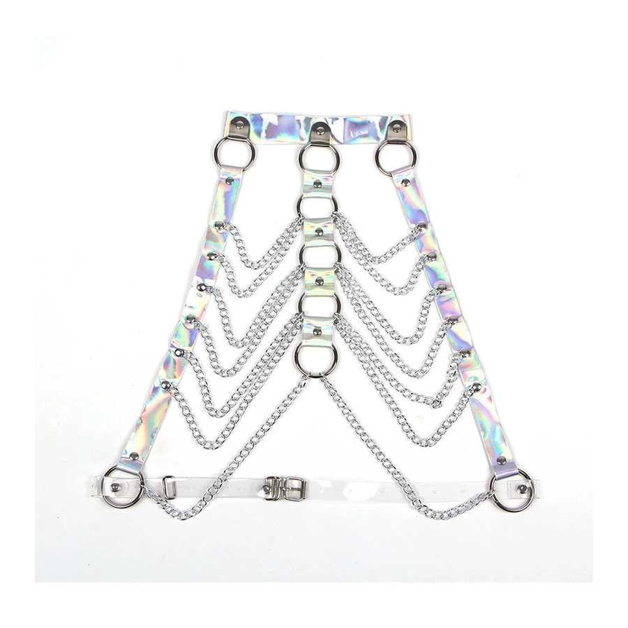 SUBBLIME - 953737 IMBRACATURA PETTORALE CON ANELLI E CATENE ARGENTO TAGLIA UNICA